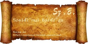 Szelényi Balázs névjegykártya