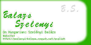balazs szelenyi business card